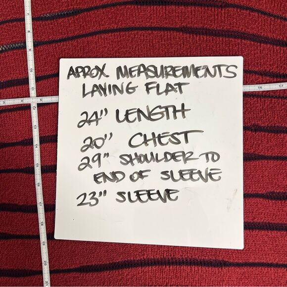 Rag & Bone Women’s Size Medium Red Blue Striped Penn Burgundy Crewneck Sweater - Picture 13 of 14